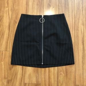 Pinstripe black mini skirt